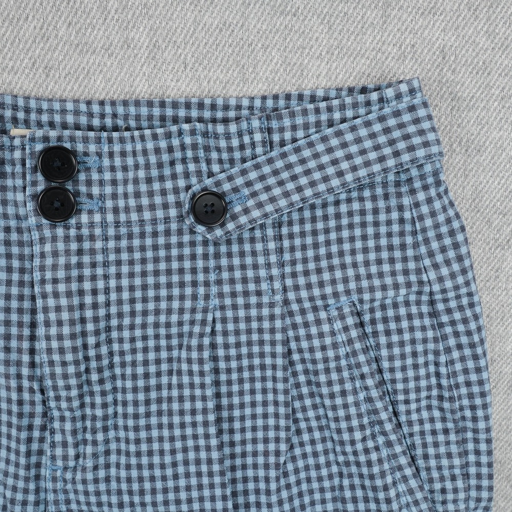 Sundance Pants Womens 4 Blue Gingham Ankle Linen Cotton 27 Waist 25.5 Inseam - Picture 7 of 15